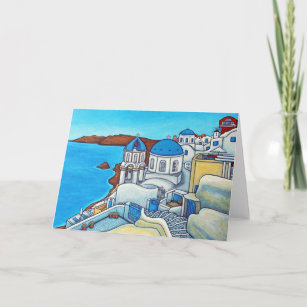 Colours of Santorini Greeting Card by Lisa Lorenz