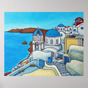 Colours of Santorini Print by Lisa Lorenz