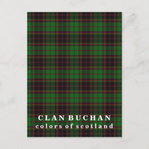 Colours of Scotland Clan Buchan Tartan Postcard