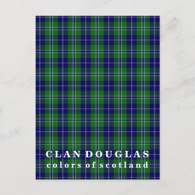Colours of Scotland Clan Douglas Tartan Postcard (Front)