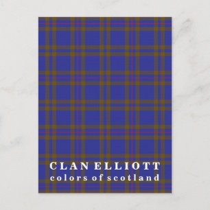 Colours of Scotland Clan Elliott Tartan Postcard