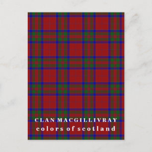 Colours of Scotland Clan MacGillivray Tartan Postcard