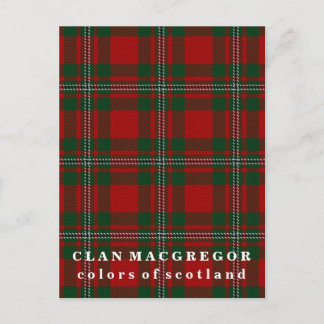 Colours of Scotland Clan MacGregor Tartan Postcard
