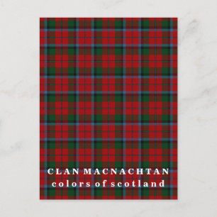 Colours of Scotland Clan MacNachtan Tartan Postcard