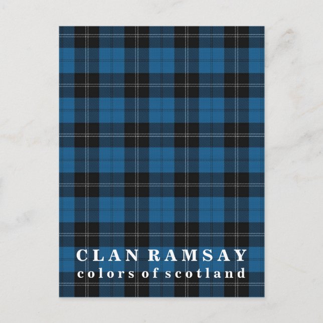 Colours of Scotland Clan Ramsay Blue Hunting Tarta Postcard (Front)