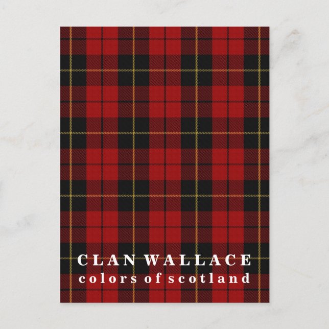 Colours of Scotland Clan Wallace Tartan Postcard (Front)
