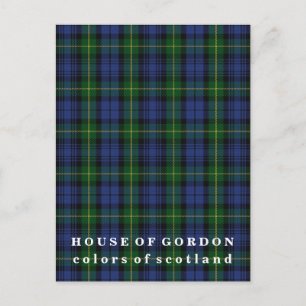 Colours of Scotland House of Gordon Tartan Postcard