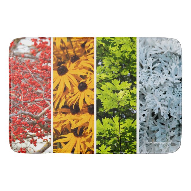 Colours of the Changing Seasons Quadriptych Bath Mat (Front)
