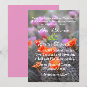 Colours of the desert pink background invitation
