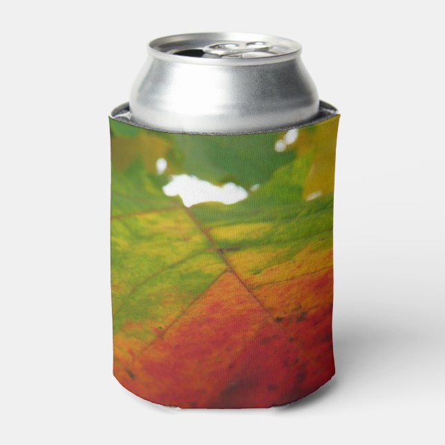 Colours of the Maple Leaf Autumn Nature Photograph Can Cooler (Can Front)
