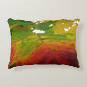 Colours of the Maple Leaf Autumn Nature Photograph Decorative Cushion