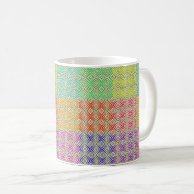 Colours Of The Rainbow Alternative Diamond Pattern Coffee Mug (Front Right)