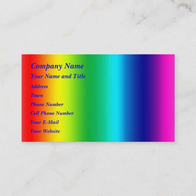 Colours of the Rainbow Business Card (Front)
