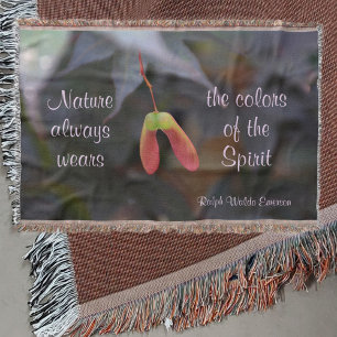 Colours of the Spirit Emerson Quote Photographic Throw Blanket