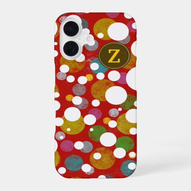 Colours on Polka Dots Pattern custom Z iPhone 16 Case (Back)