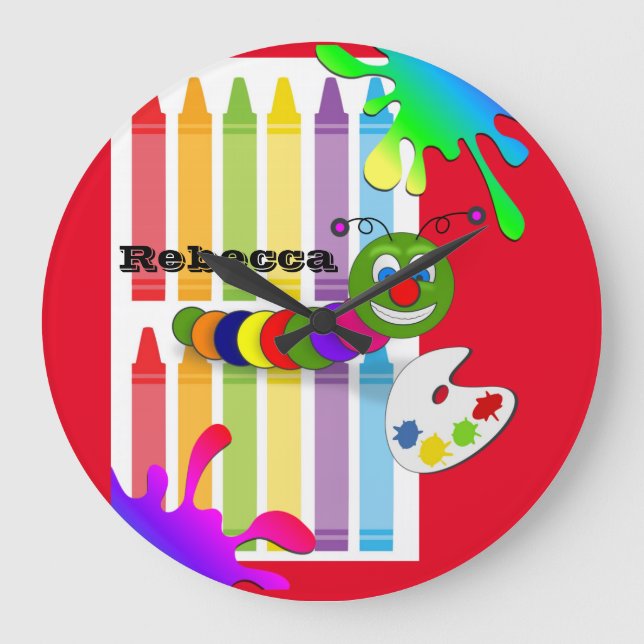 Colours Painting Worm Clock (Front)