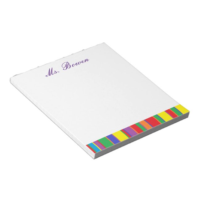 "Colours" Personalised Notepad (Angled)