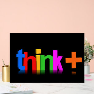 Colours Positive Thinking Text Acrylic Sign