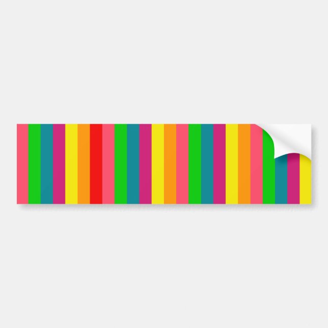Colours Rainbow Stripes Decor Bumper Sticker (Front)