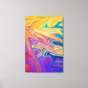 Colours River Abstract Painting   Best Fine Art Canvas Print