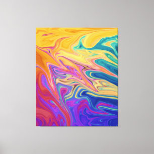 Colours River Abstract Painting   Best Fine Art Canvas Print