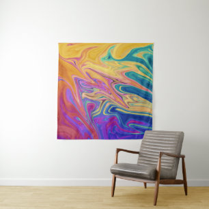 Colours River Abstract Painting   Best Fine Art Tapestry