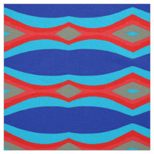 colours waves  blue red grey fabric