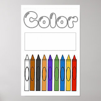 Colours with Coloured Crayons Poster