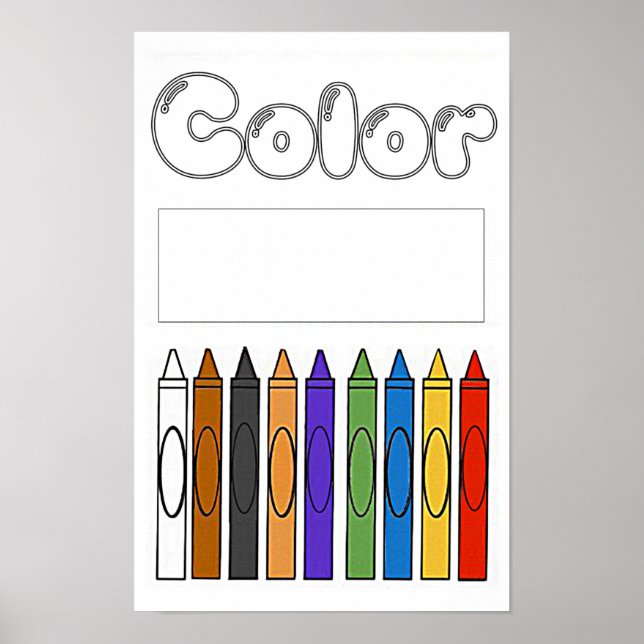 Colours with Coloured Crayons Poster (Front)