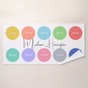 Colours with Hex Codes Custom Name Designer Bath Towel