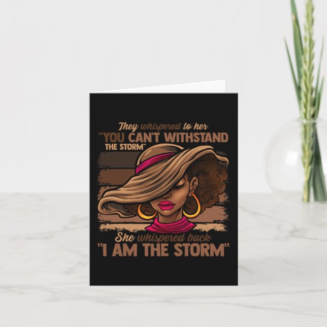Colours Women I Am The Storm Black Empowerment Gir Card (Front)