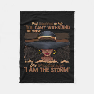 Colours Women I Am The Storm Black Empowerment Gir Fleece Blanket