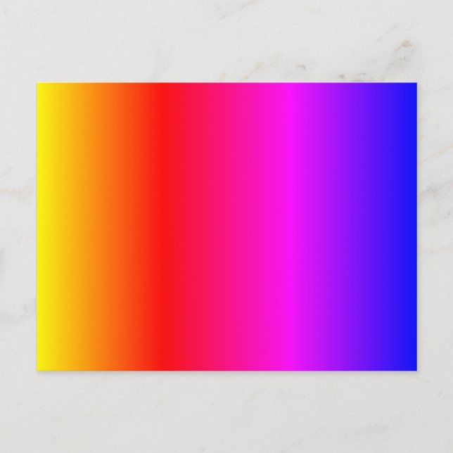 Colours Yellow Orange Red Pink Magenta Purple Blue Postcard (Front)