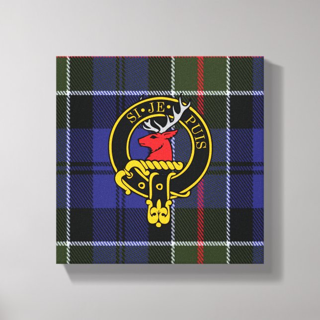 Colquhoun Scottish Crest and Tartan Canvas print (Front)