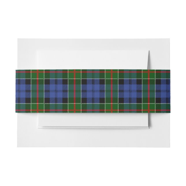 Colquhoun Scottish Tartan Belly Band Invitation Belly Band (Front Example)