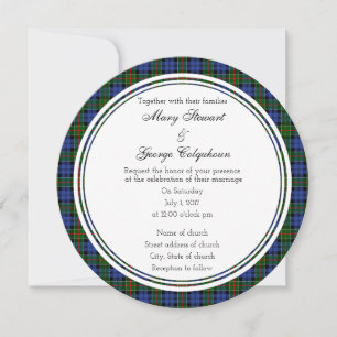 Colquhoun Scottish Wedding Round Invitation