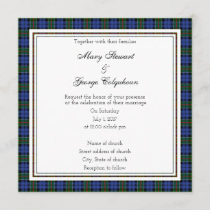 Colquhoun Scottish Wedding Square Invitation
