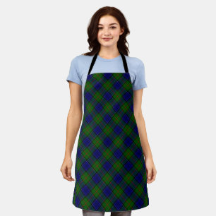 Colquhoun tartan blue green plaid apron