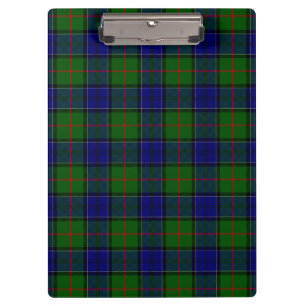 Colquhoun tartan blue green plaid clipboard