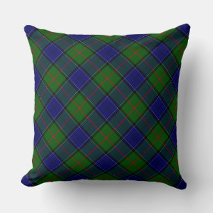 Colquhoun tartan blue green plaid cushion