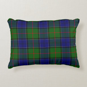 Colquhoun tartan blue green plaid decorative cushion