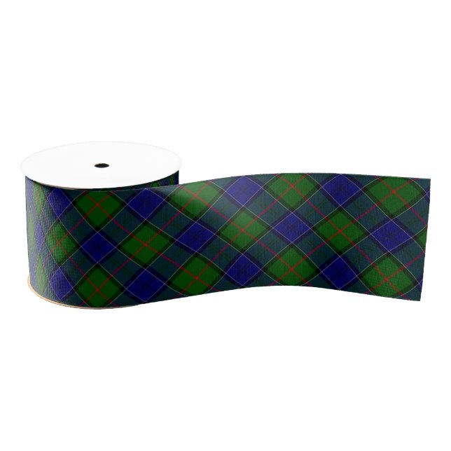 Colquhoun tartan blue green plaid grosgrain ribbon (Spool)