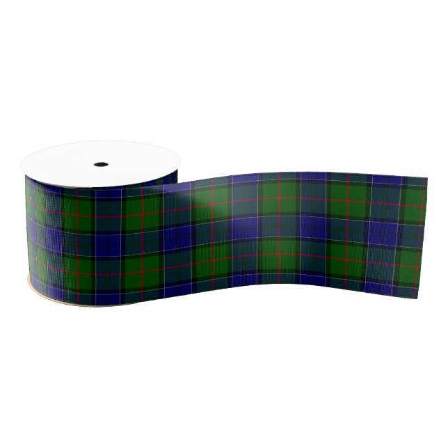 Colquhoun tartan blue green plaid grosgrain ribbon (Spool)