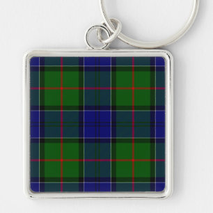 Colquhoun tartan blue green plaid key ring
