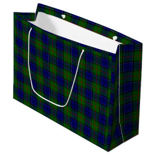 Colquhoun tartan blue green plaid large gift bag