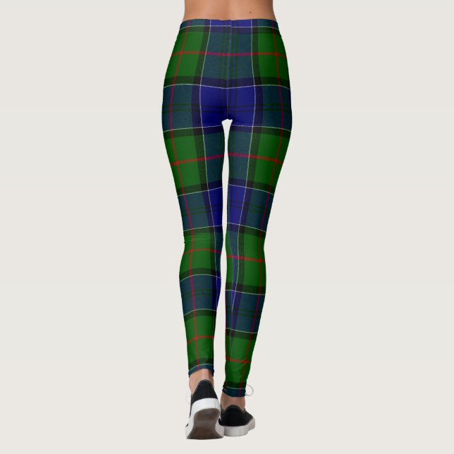 Colquhoun tartan blue green plaid leggings (Back)