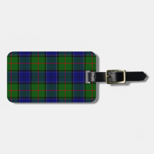 Colquhoun tartan blue green plaid luggage tag