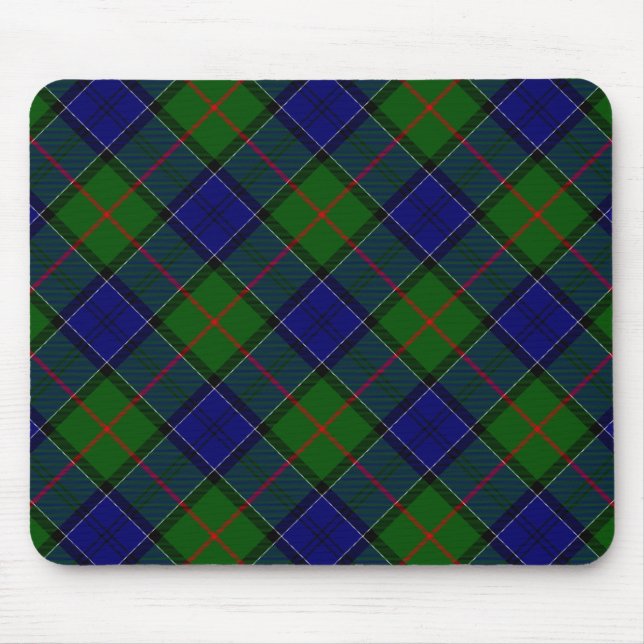 Colquhoun tartan blue green plaid mouse mat (Front)