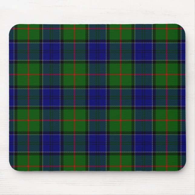 Colquhoun tartan blue green plaid mouse mat (Front)