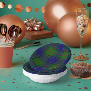 Colquhoun tartan blue green plaid paper plate